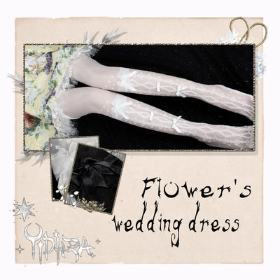 Yidhra~Wedding Night Butterfly~Kawaii Lolita Summer Stockings free size wedding song-white-tights 