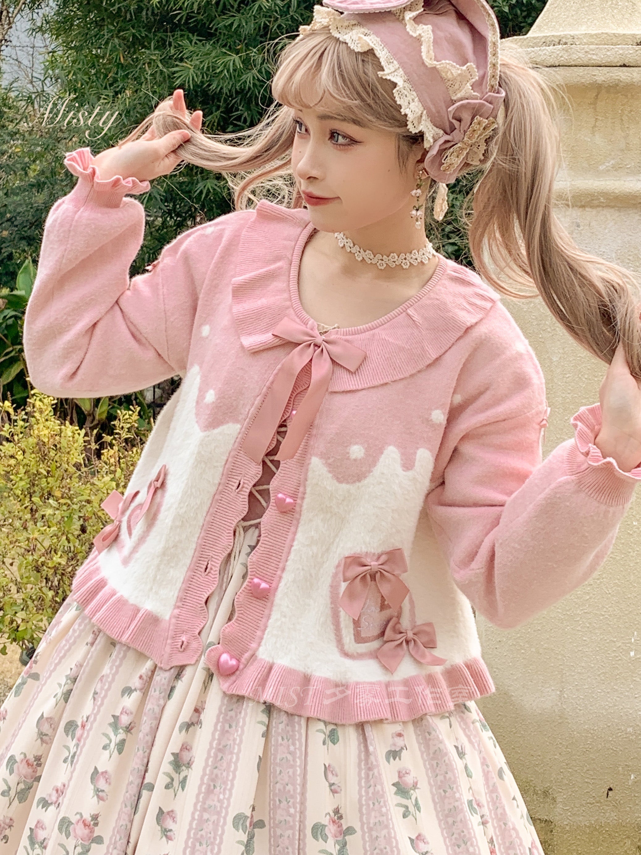 MIST~Beating Heart~Sweet Lolita Thick Sweater Coat Puff Sleeve 9908:114940