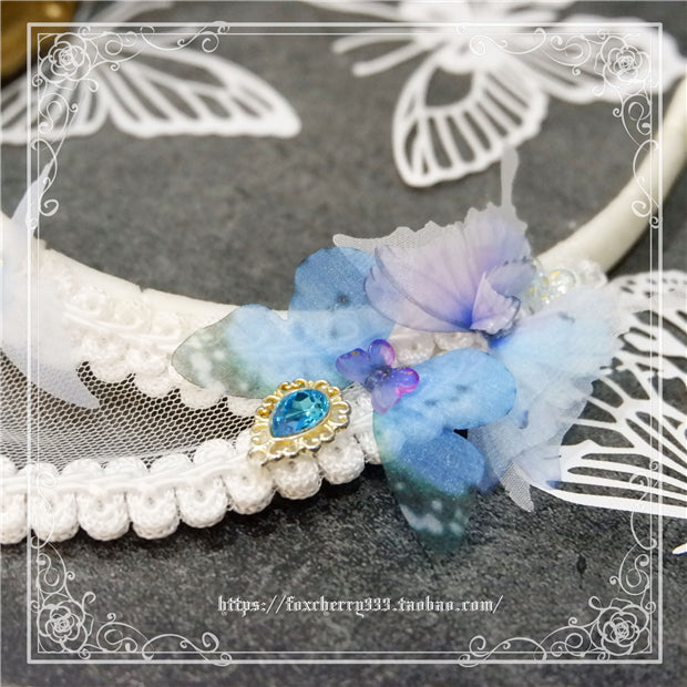 Fox Cherry - Gothic Lolita Butterfly Vintage Gauze Headdress