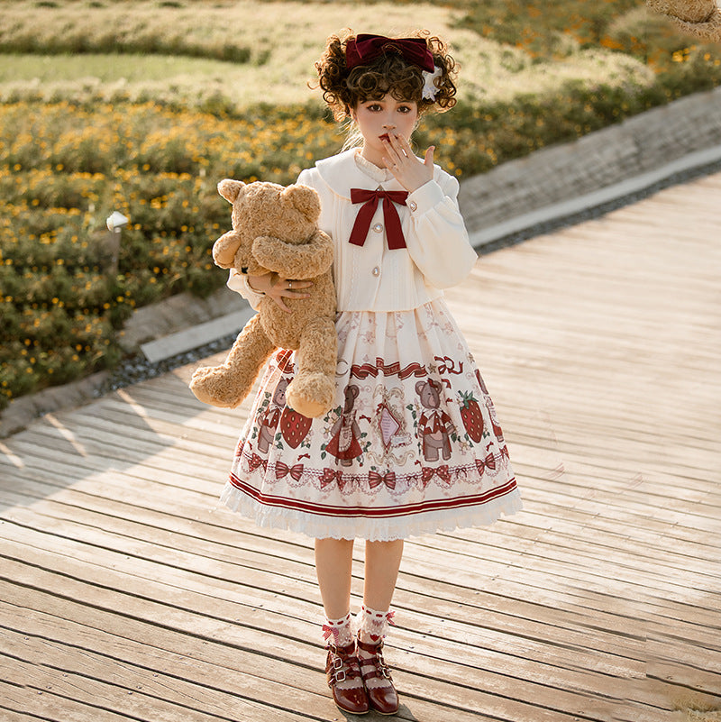 Christmas New Year Winter Lolita Coat Dress Set