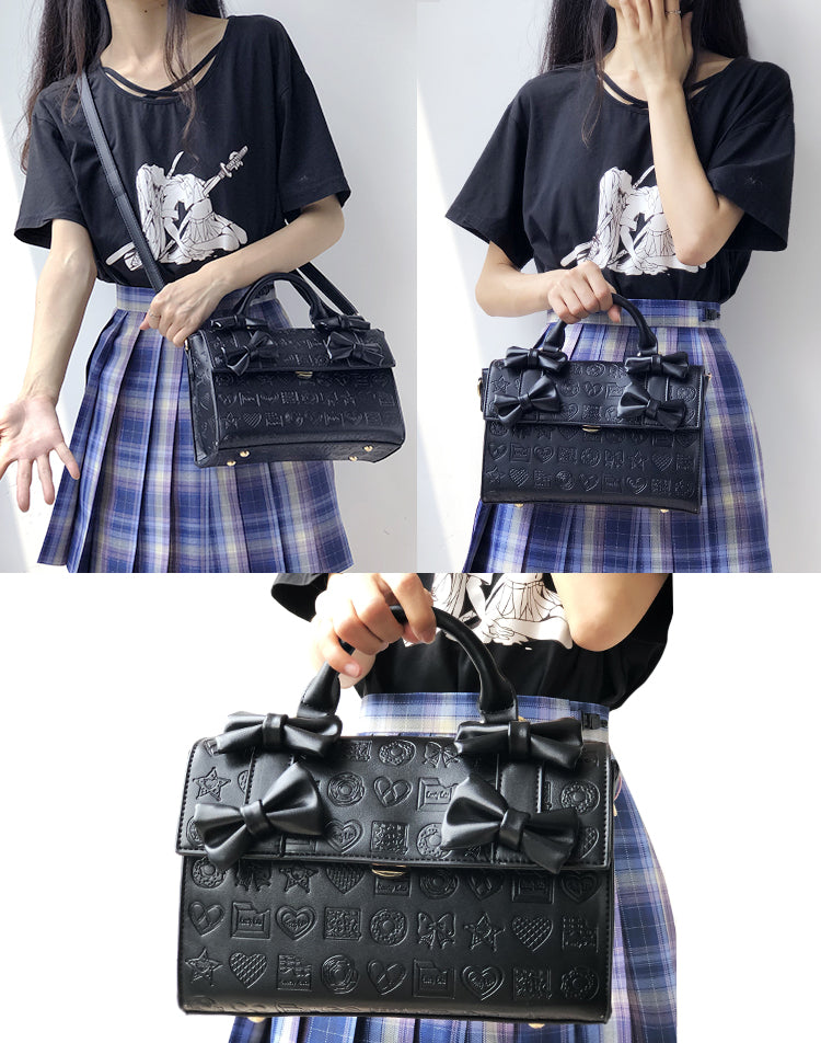 Lovelylota - Sweet Heart Embossed Chocolate Lolita Bag