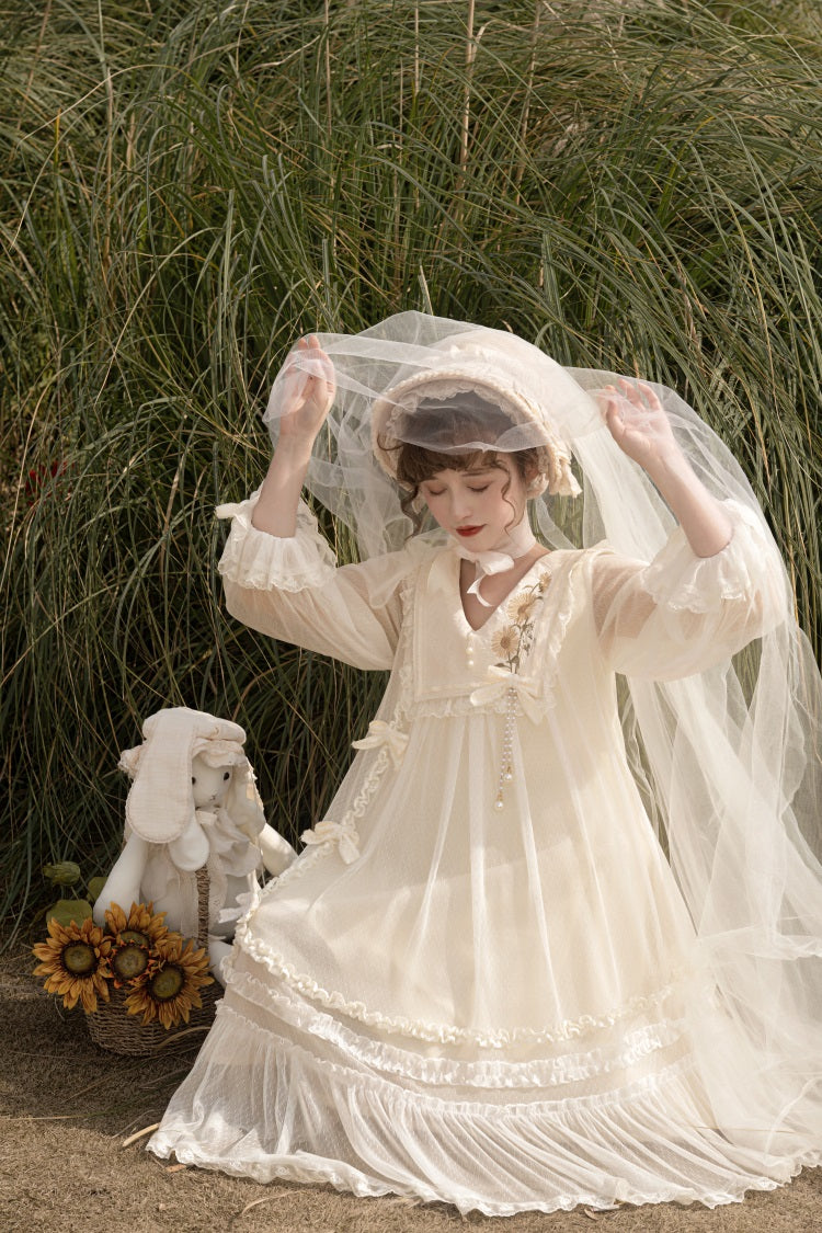 Letters from Unknown Star - Sunflower Diary - Spring Lolita Dress Long Sleeve OP