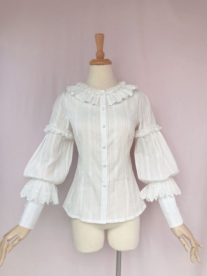 Yilia - Plush Size Lolita Mutton Sleeve Blouse