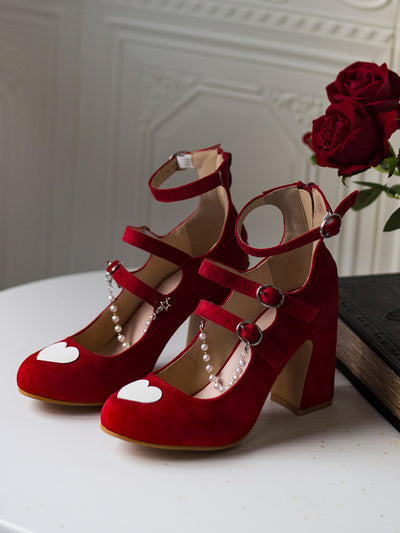 Hexagram~Heart Kissing~Lolita High Heels Lolita Shoes   