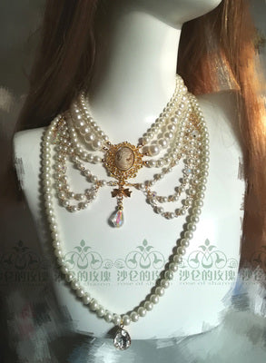 Rose of Sharon~ Classic Lolita Tiered Pearl Chain luxuriant upgraded version 1604:48757