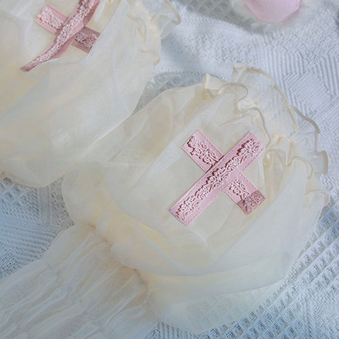 Alice Girl - Cross Maiden - Gothic Lolita Cuffs Puff Arm Sleeves