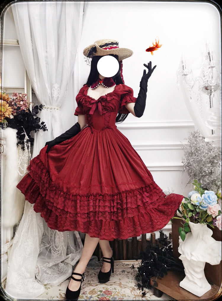 CLA Vintage French Lolita Toast Dress Multicolors
