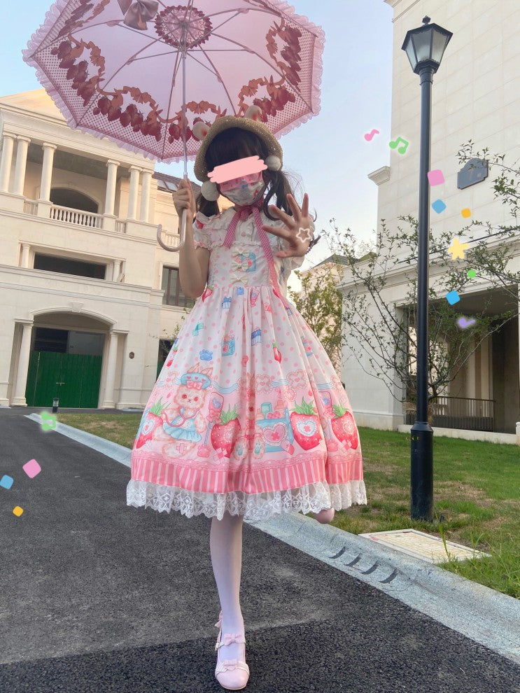Night Never Sleeps - Kawaii Lolita Printed JSK Dress