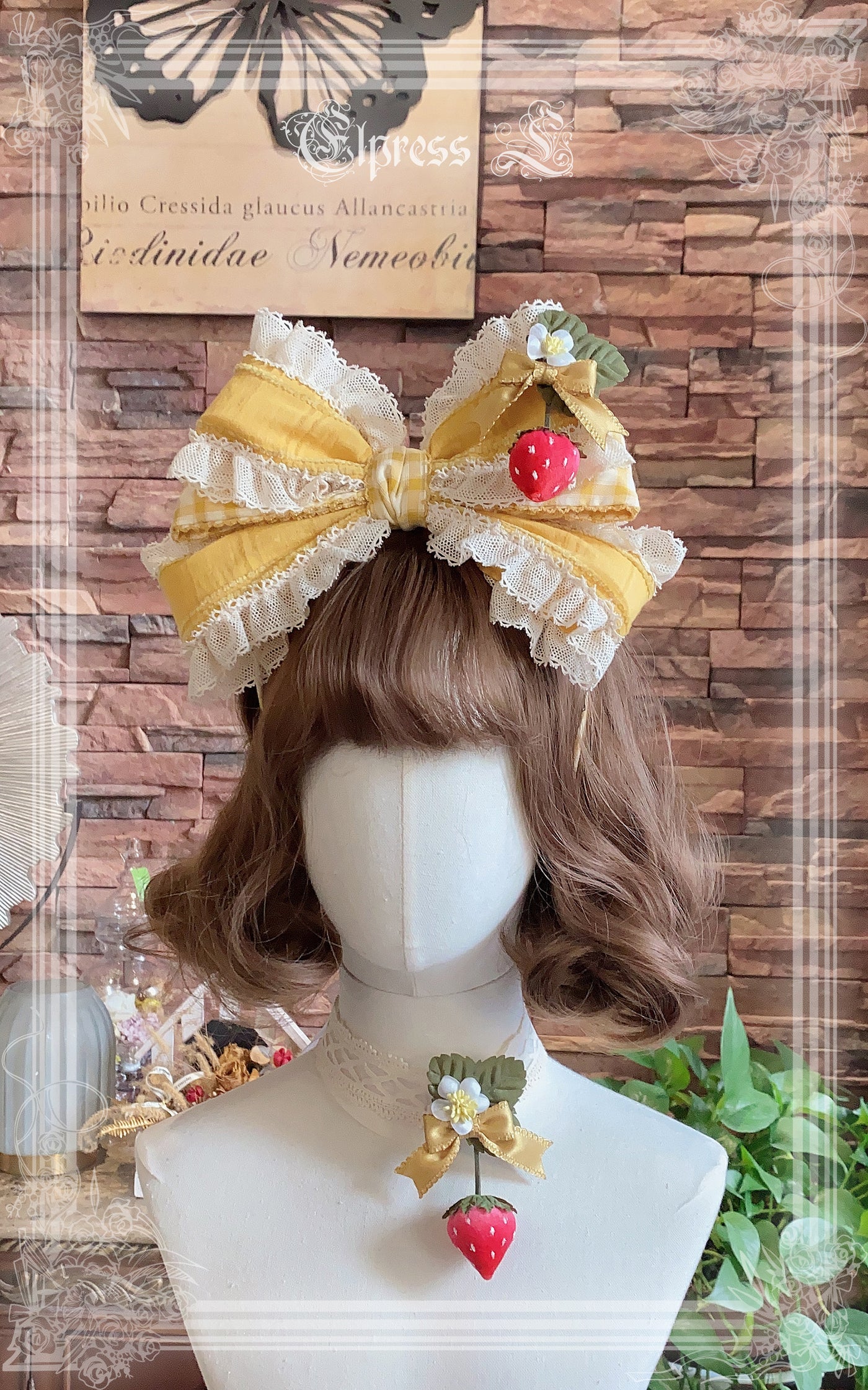 Elpress L~Country Lolita Strawberry BNT KC Choker Accessory apricot yellow KC 