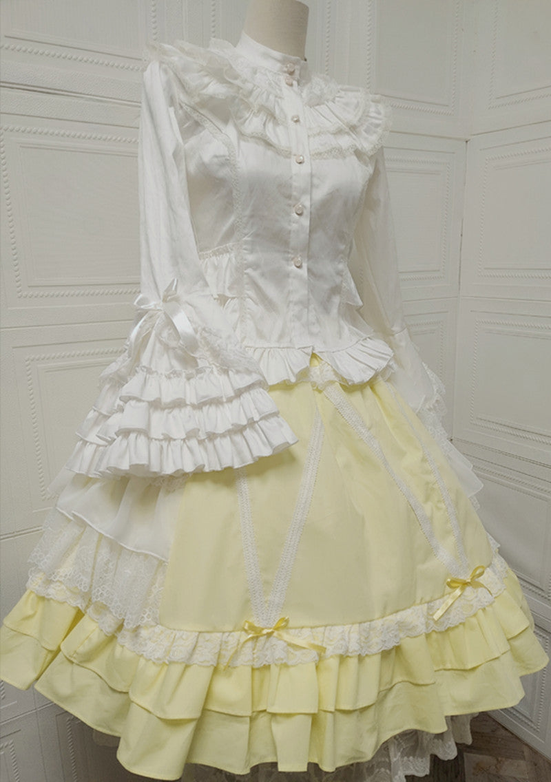 Sweet Angel - No.165 - Classic Lolita Blouse & SK S Yellow SK