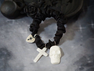 Strange Sugar - Gothic Lolita Black Hardware Skull Spider Hairband No.6