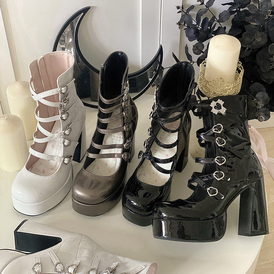 (Buyforme) Pure Tea For Dream~Cross Buckle Punk Lolita Shoes 6870:73960
