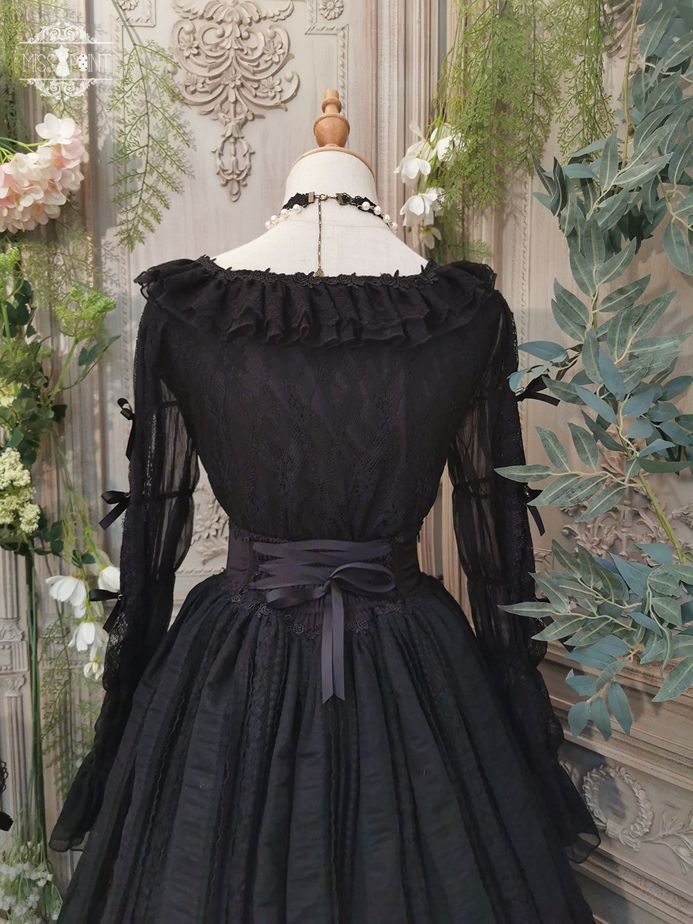 Miss Point~The Sally Gardens~Fish Bone High Waist Lolita Skirt 8492:91186