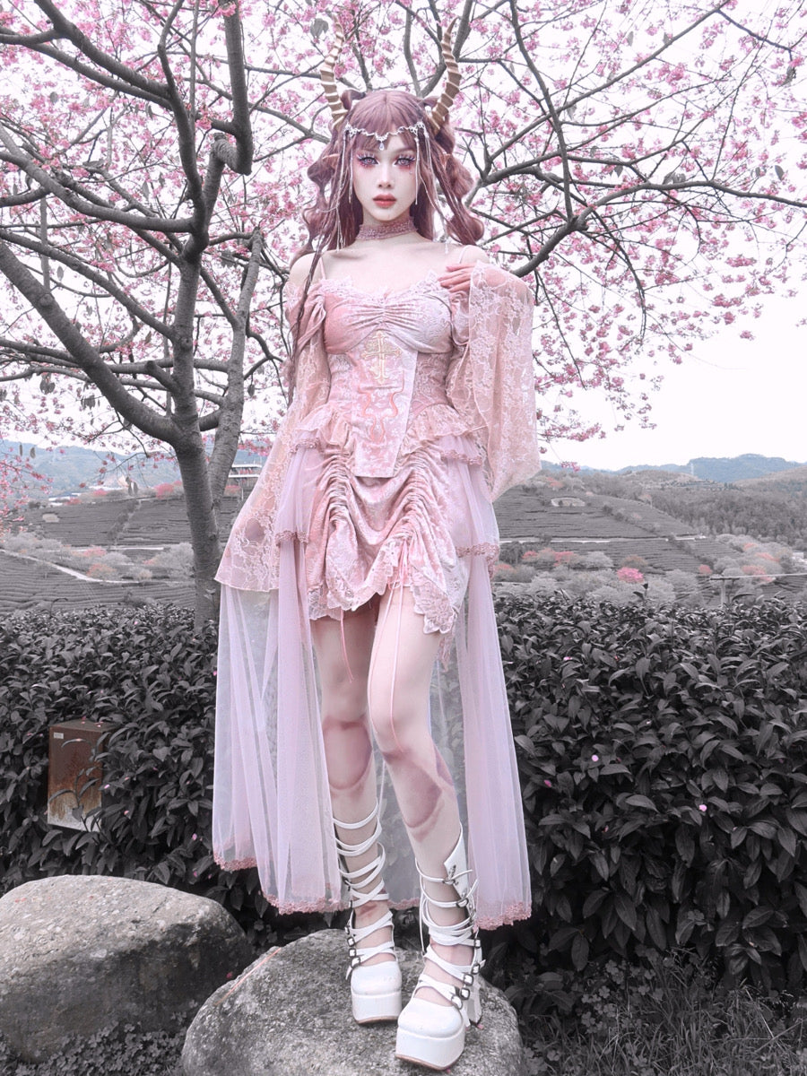 Sparkle Bats Pink Jumperskirt Size 3(Dress Only) – Lolita Collective