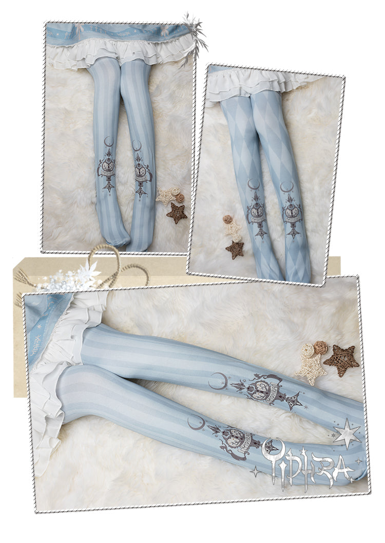 Yidhra - Midnight Circus - Argyle Digital Print Lolita Tights