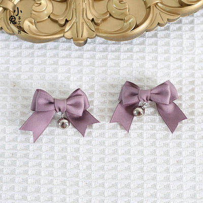 Xiaogui~Sweet Japan Fashion Lolita Bell Bow Clip smoke purple  