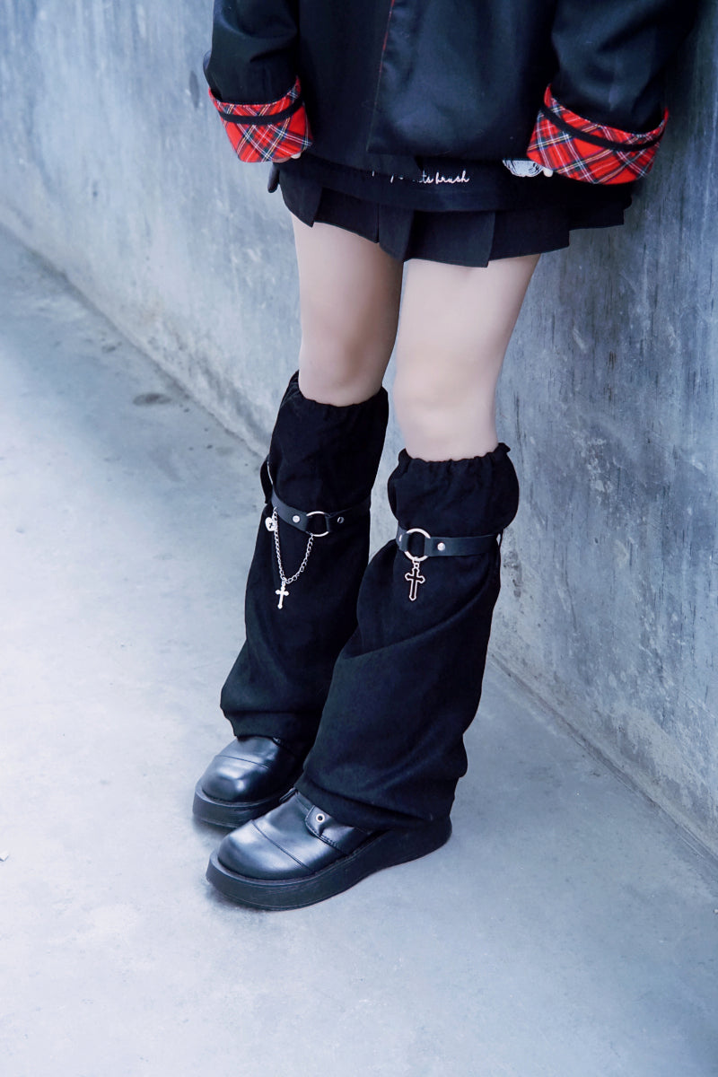 Strange Sugar - Handmade Suede Leather Buckle Gothic Leg Cover
