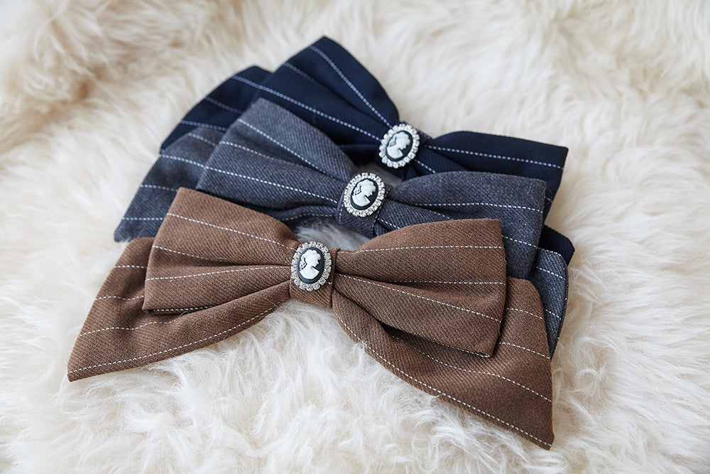 Miss point - Rose Silhouette - Lace Bow KC Lolita Accessories mocha bow clips