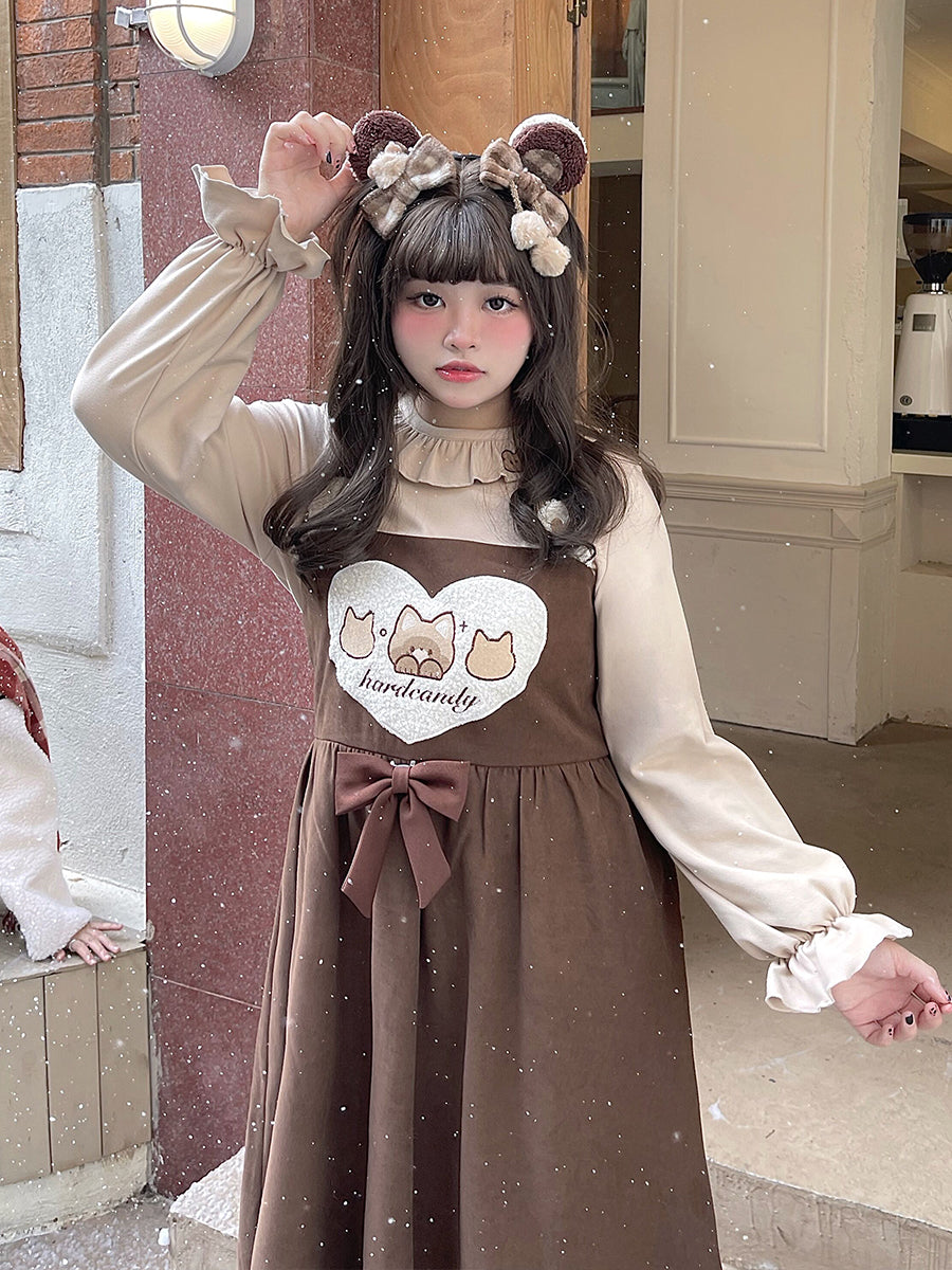 Yingtang~Plus Size Kawaii Bear Lolita Sweater   