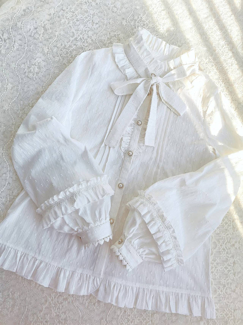 Yilia - Sweet Lolita Long Sleeve Cotton Blouse