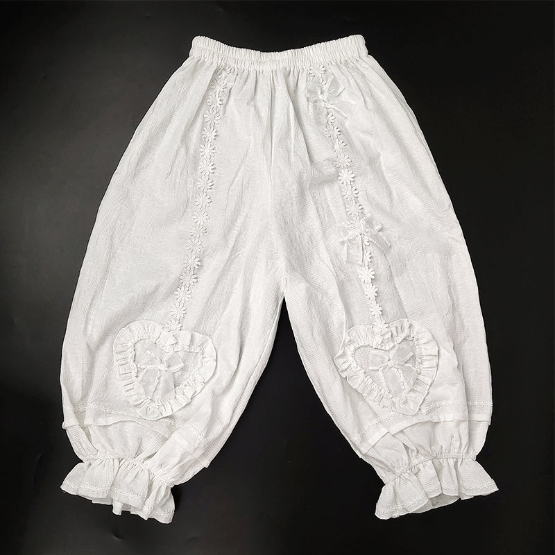 Sakurada Fawn - Cotton Plus Size Lolita Bloomers small white long version