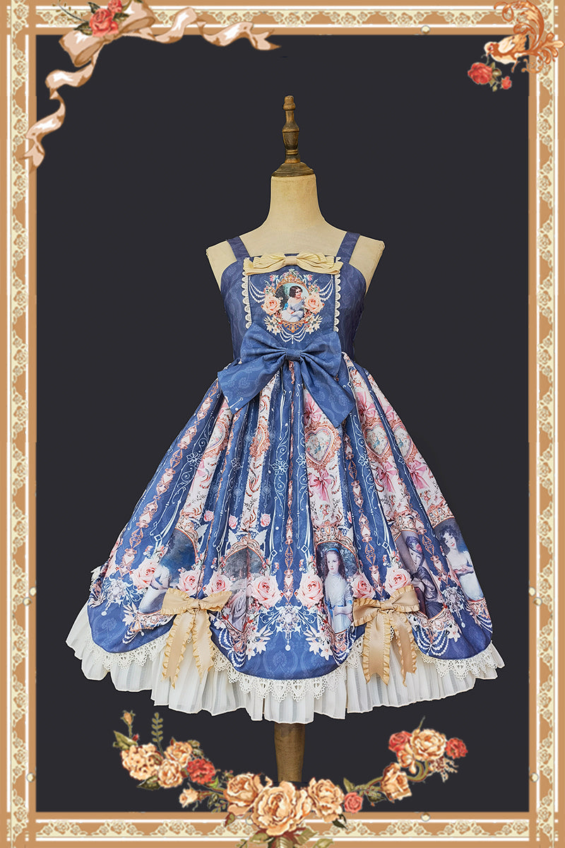 Infanta - Portrait of a Little Lady - Classic Lolita Jumper Dress S dark blue JSK