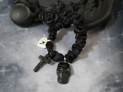 Strange Sugar - Gothic Lolita Black Hardware Skull Spider Hairband No.5