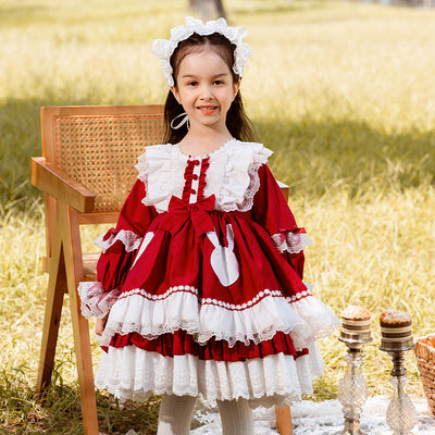 Sweet Kid Lolita Red Princess Dress 90cm red 