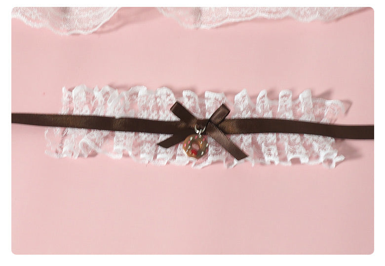 MaoJiang Handmade - Retro Lolita Bow Bracelet dark brown