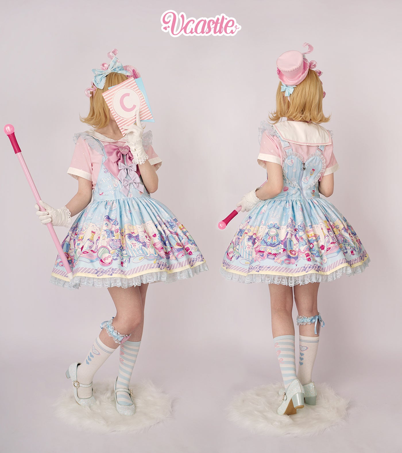 (Buyforme)Vcastle~Maiden's Treasure~Pink Sweet Lolita Salopette   
