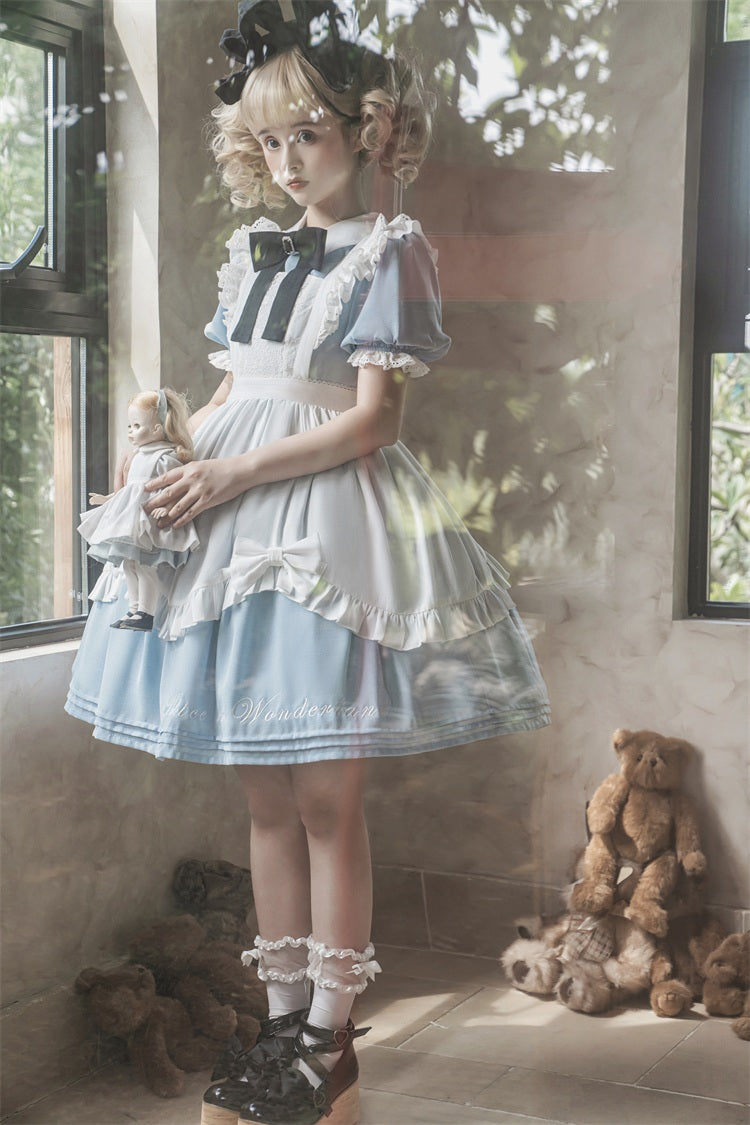 Letters from Unknown Star~Sweet Alice~Short Sleeves Maid Lolita OP 11506:129706