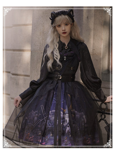YingLuoFu~Witchville Halloween Gothic Lolita Jumper Dress   
