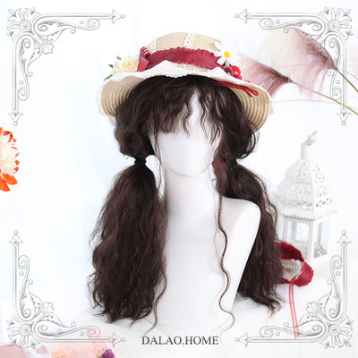 Dalao Home - 65cm Wave Lolita Wig Multicolors little witch with 2 ponytails chocolate++wig net
