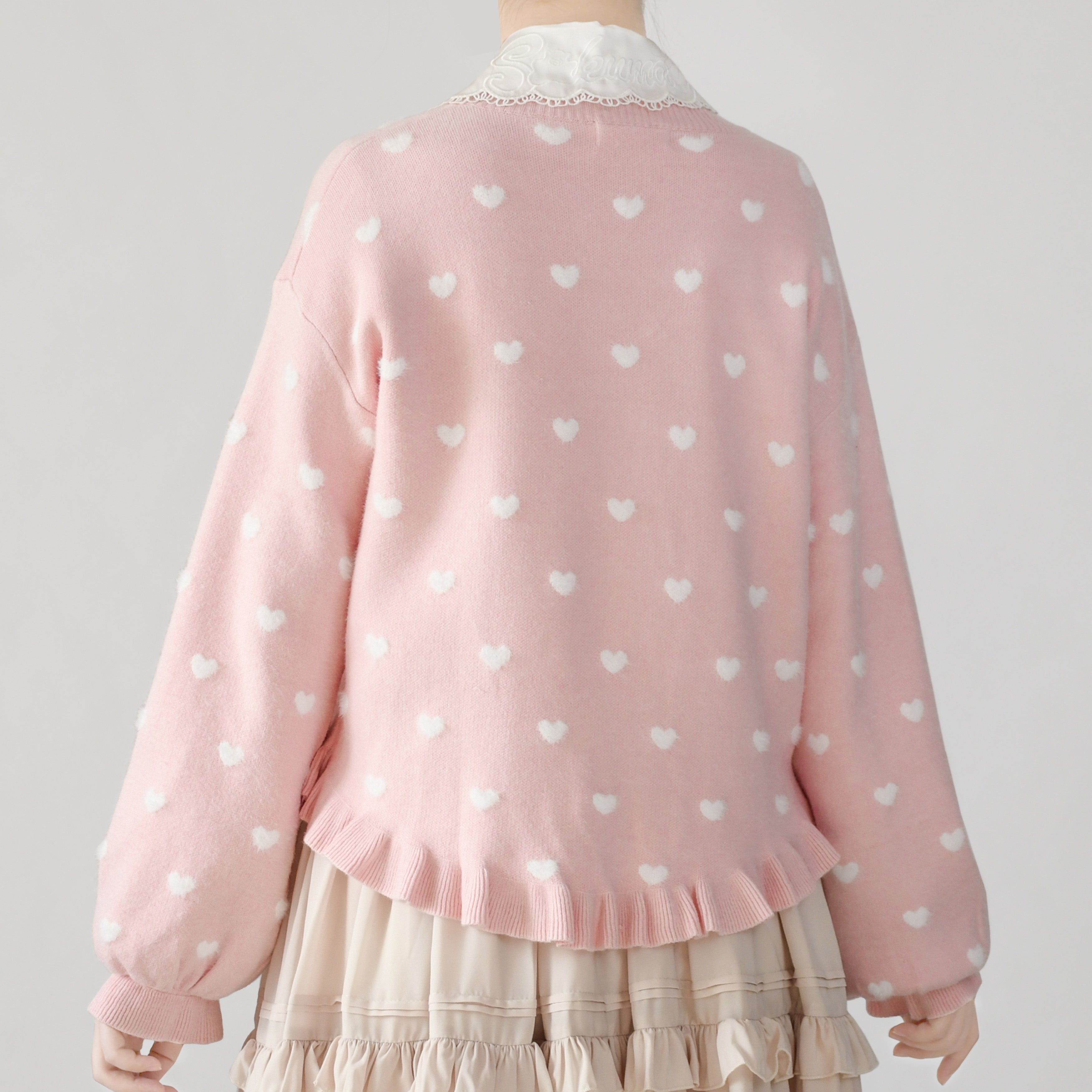 MIST - Little Heart - Sweet Lolita Thick Cardigan, Sweater Coat 9902:113982
