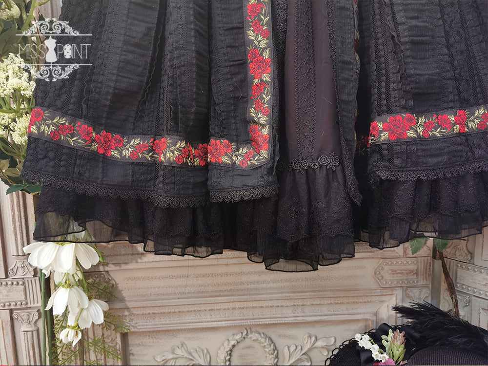 Miss Point~The Sally Gardens~Fish Bone High Waist Lolita Skirt 8492:91154