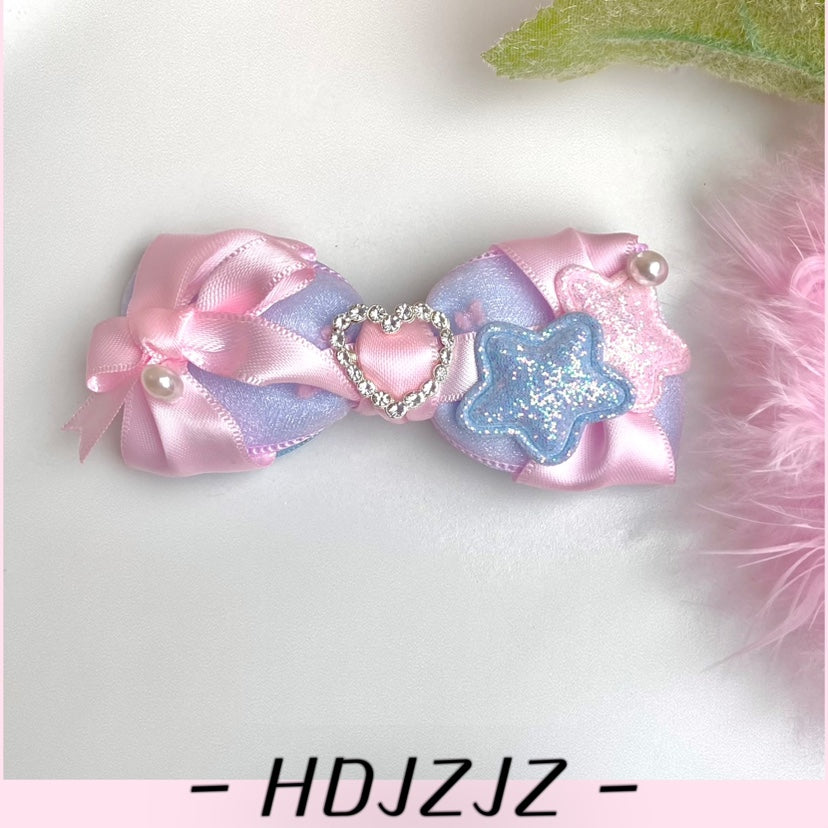 Bow Terminator - Sweet Lolita Headwear Handmade Hairpin 8cm diamond love haiclip (1 only)