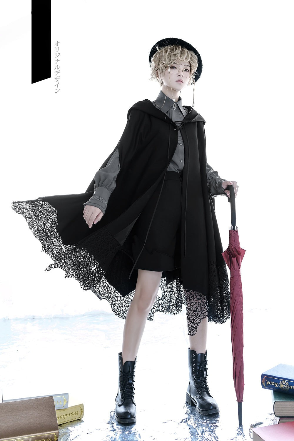 Princess Chronicles - Black and Blue - Retro Ouji Lolita Shirt 4420:11837