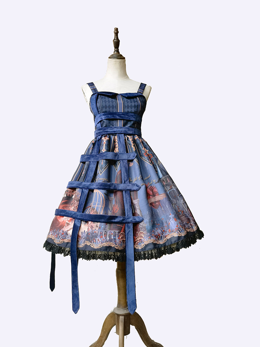 Infanta - Midnight Magic - Gothic Lolita JSK Dress S dark blue