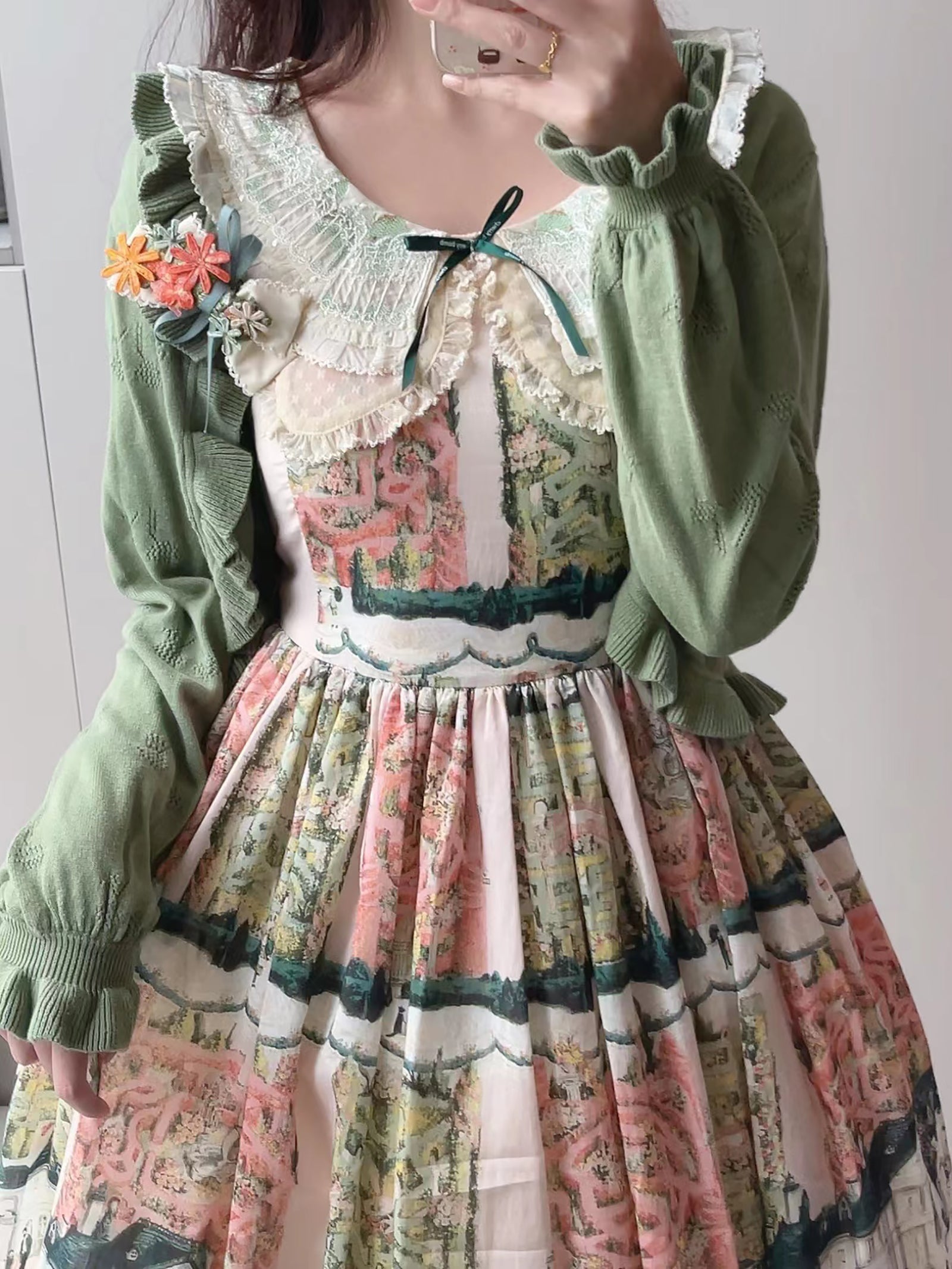 Little Dipper - Sweet Lolita Coat Long-sleeved Cotton Cardigan (large small) 4470:162574
