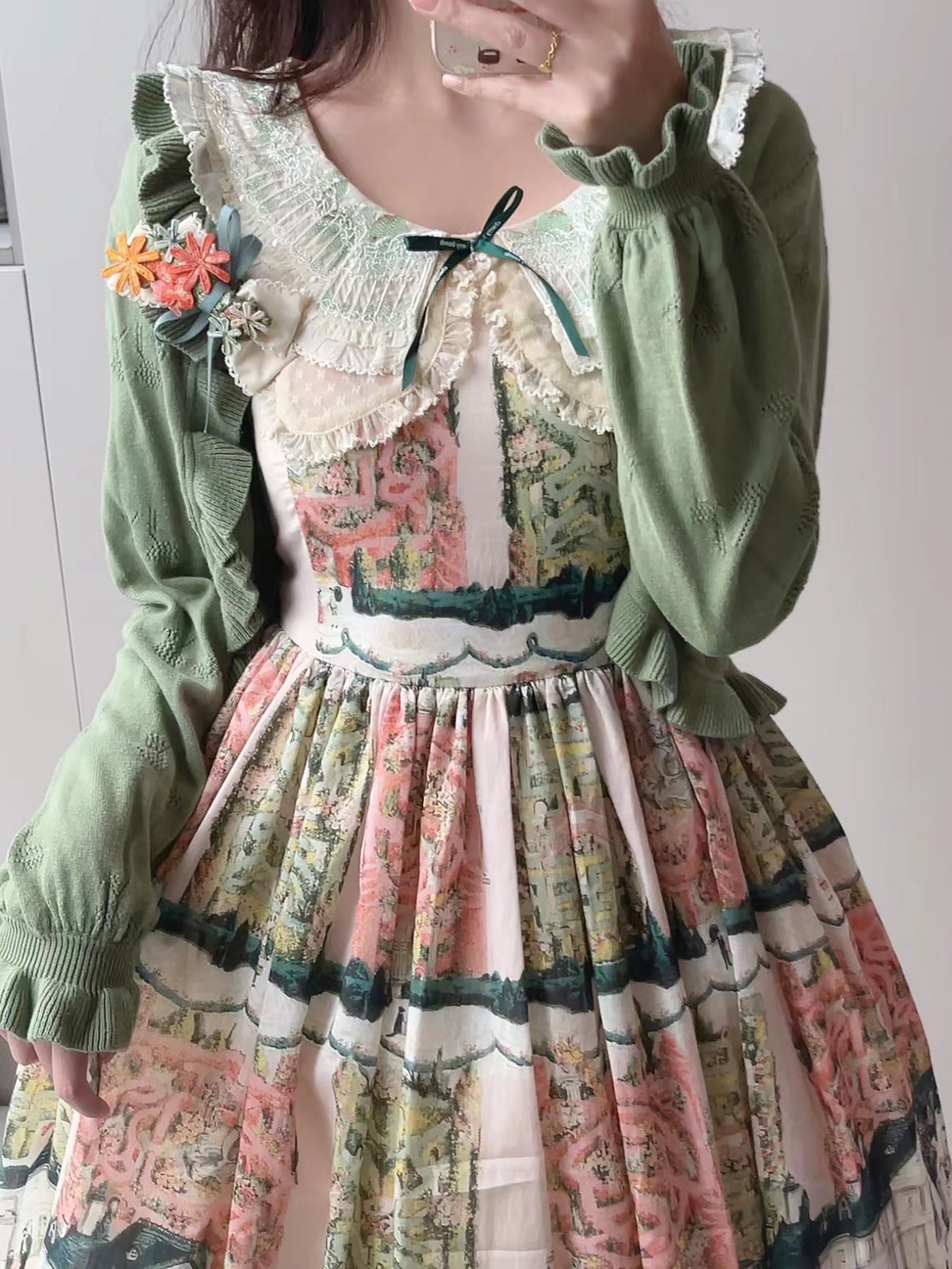 Little Dipper~Sweet Lolita Coat Long-sleeved Cotton Cardigan (large small) 4470:162574