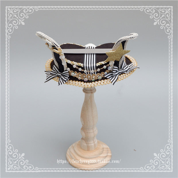 Fox Cherry - Lolita Rabbit Ears Top Hat Multiple colors One Size black