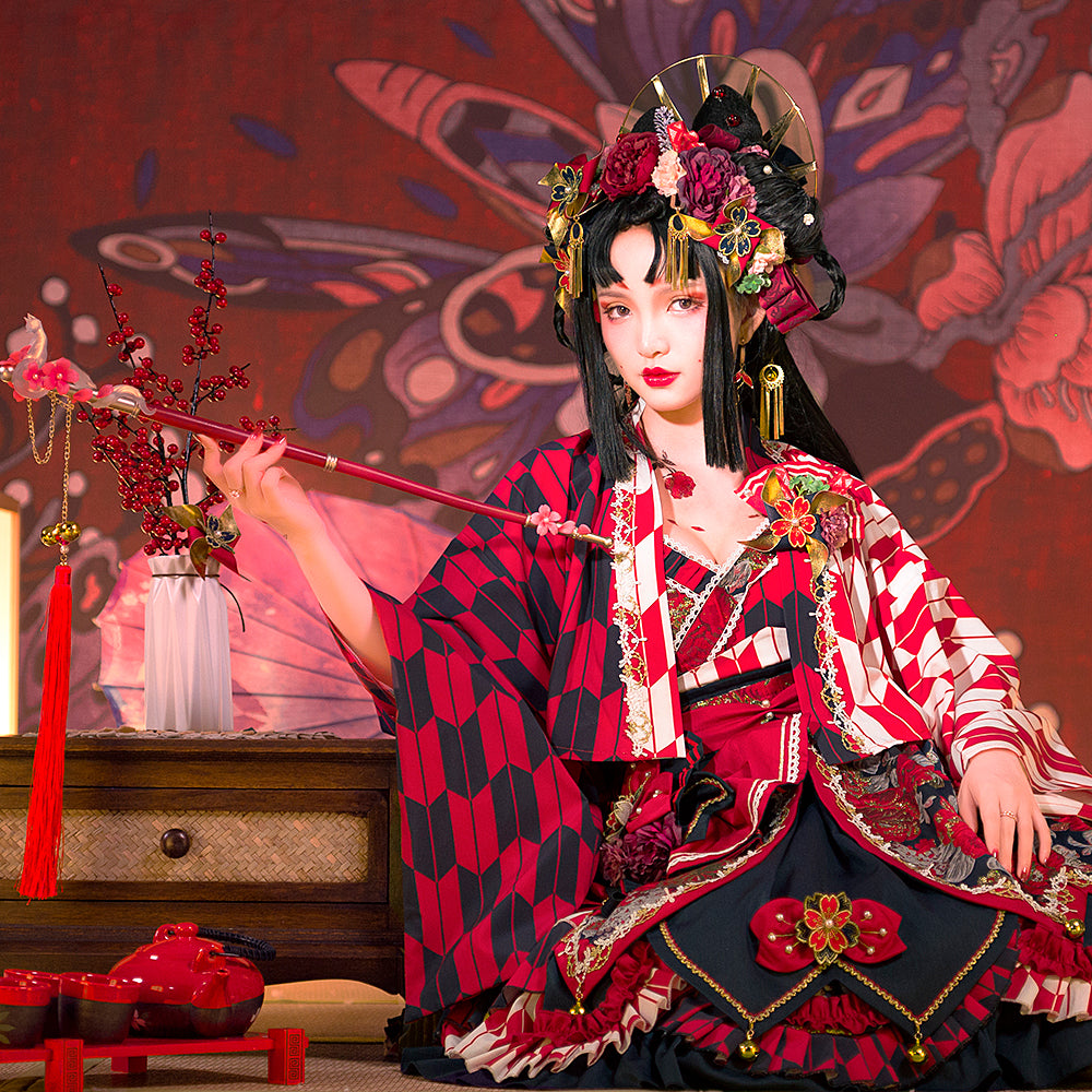 Youruipai - Japanese Wa Lolita Tea Party Red Dress 2370:38021