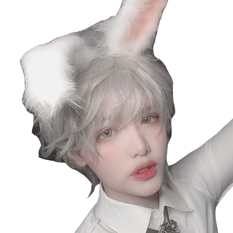 PippiPalace - Mr. Rabbit - Gray Slightly Short Curly Wig smoky gray wig