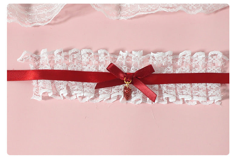 MaoJiang Handmade - Retro Lolita Bow Bracelet wine red