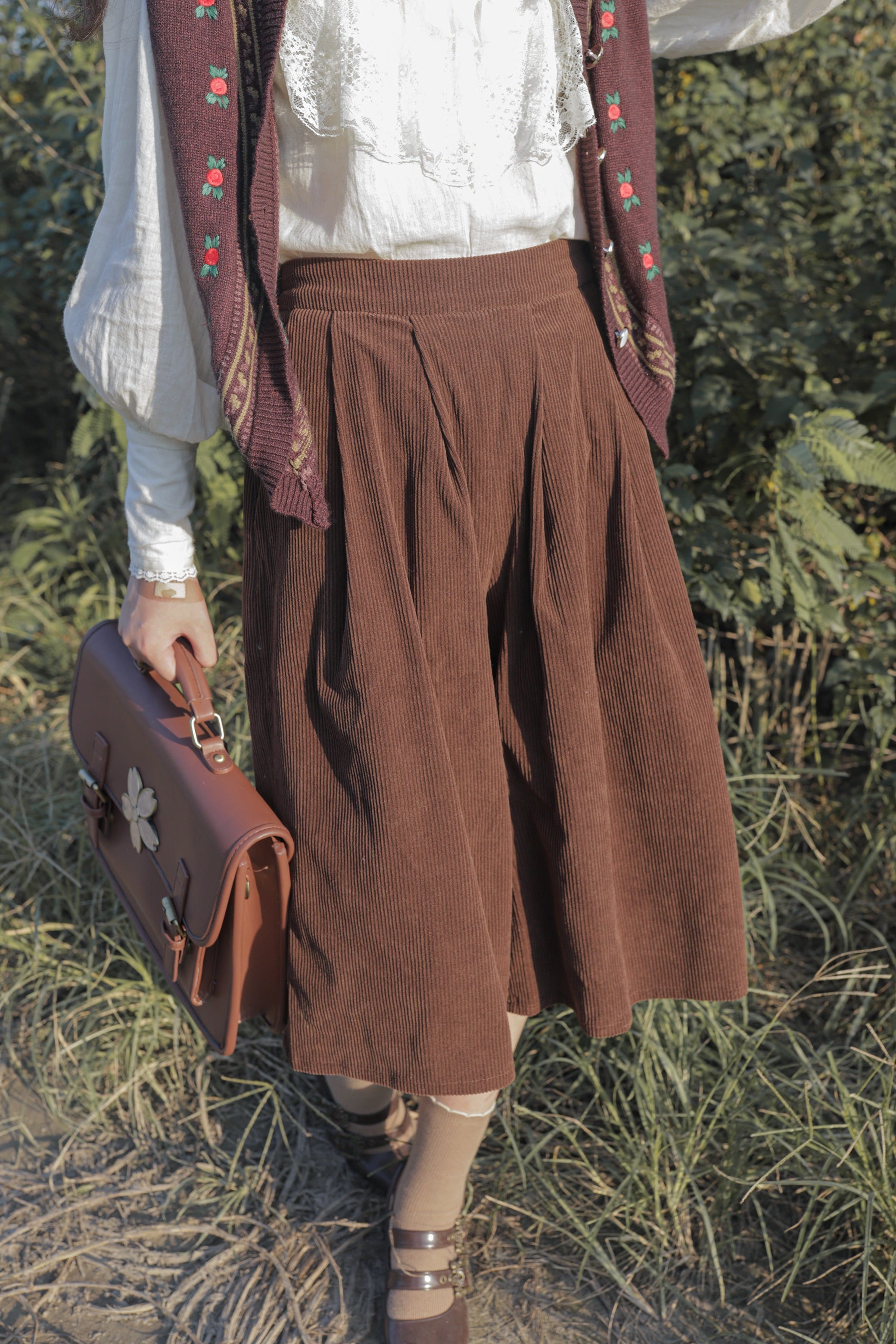 YuanSu - Vintage Loose Lolita Corduroy Pants