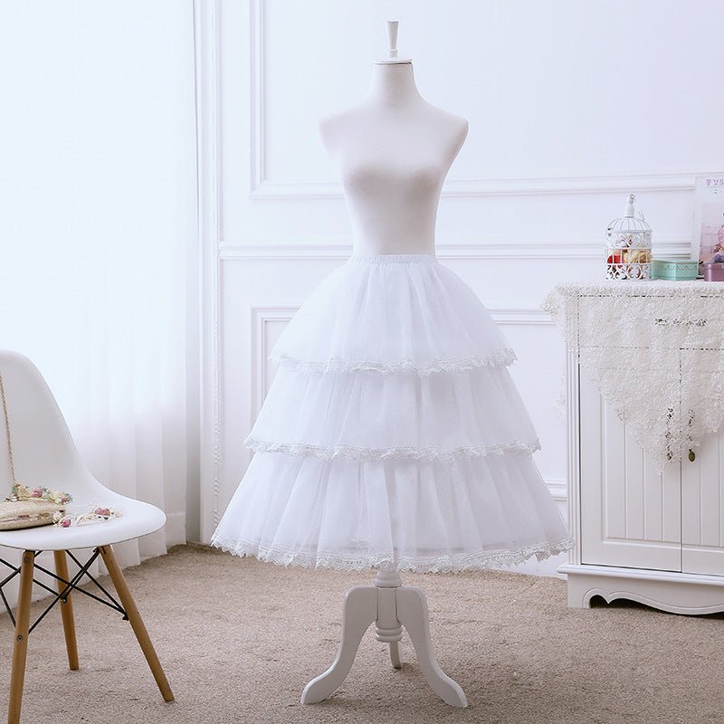 Your Princess - Lolita Adjustable Puffy Petticoat, Fishbone Support One Size Magic white / adjustable length 19.7"-27.6" (50-70 cm)