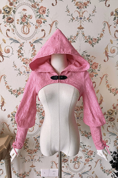 Alice Girl~Gothic Lolita Hooded Bolero~The Hunter Short Coat XS pink 