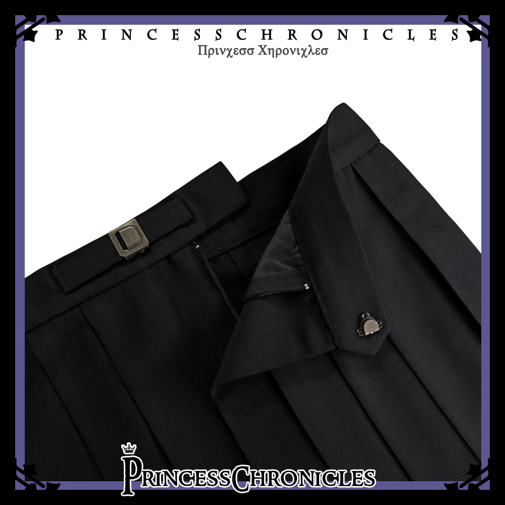 Princess Chronicles - Pomegranate Note - Black Ouji Pleated Skirt