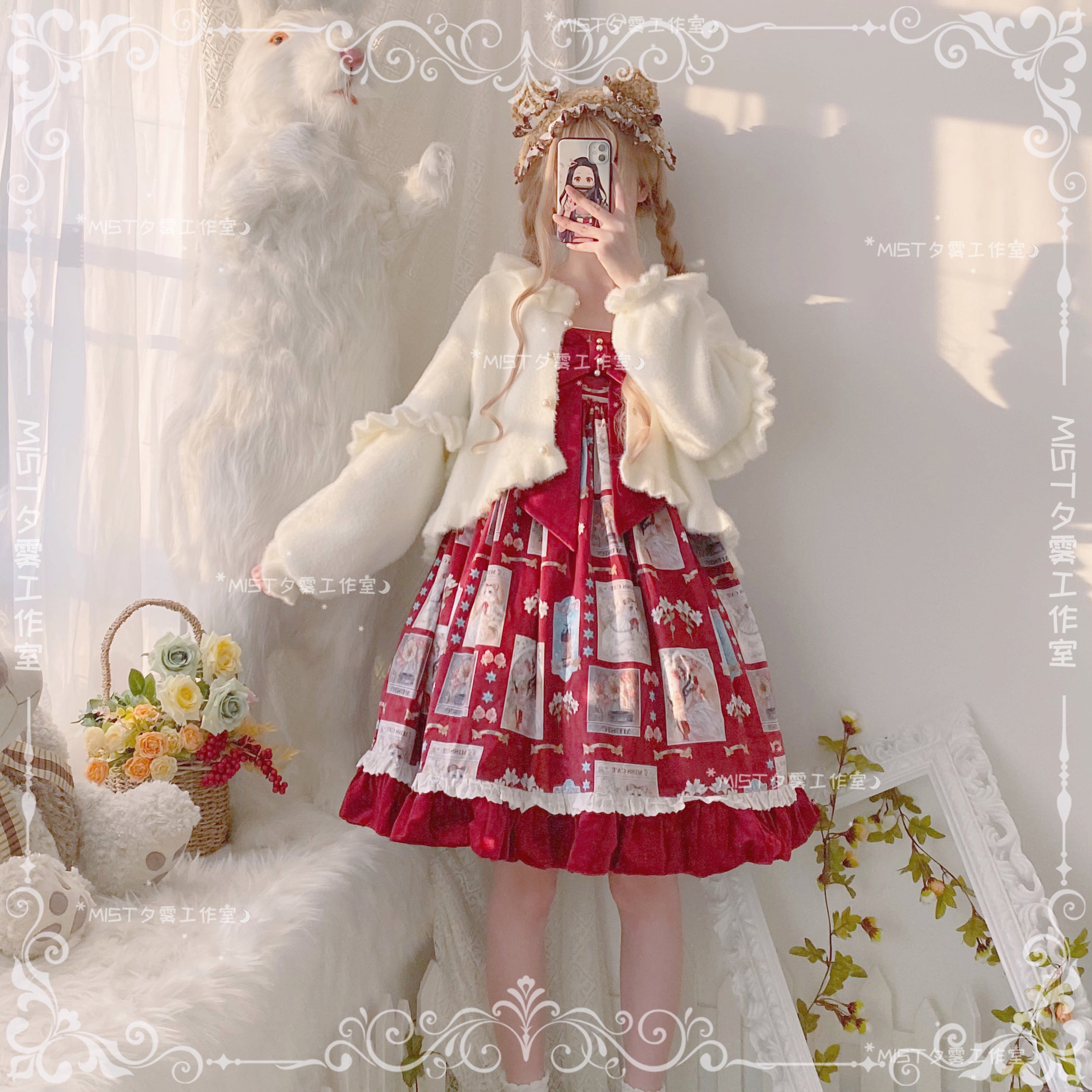 MIST~Small Ointment~Sweet Lolita Thick Sweater Coat Puff Sleeve 9900:113760