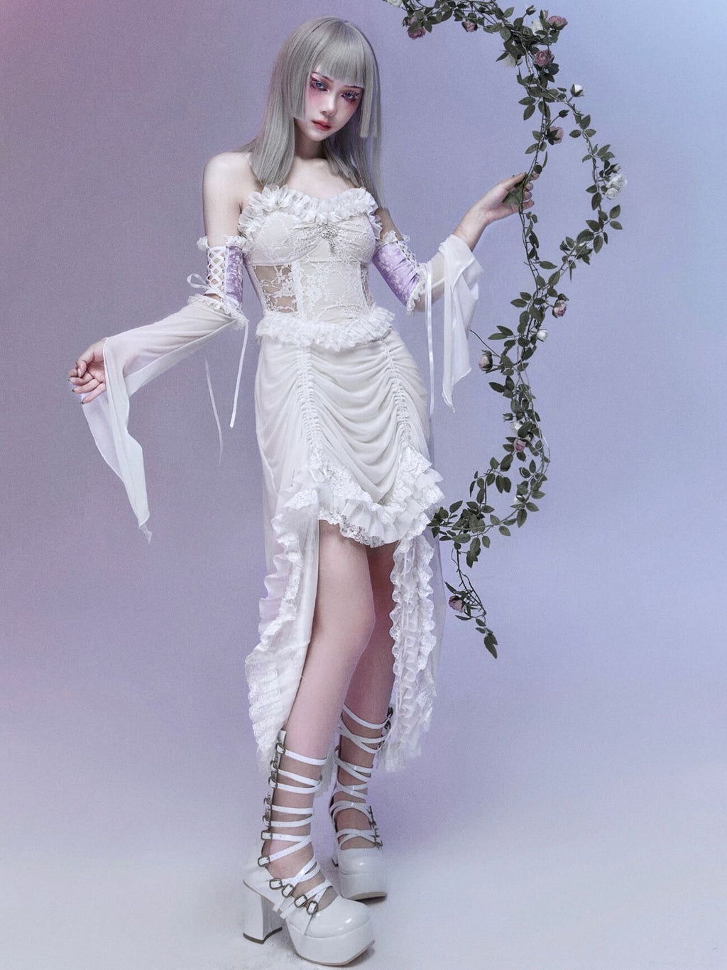 White Gothic Halloween Jumper Skirt White Gothic Halloween Jumper Skirt